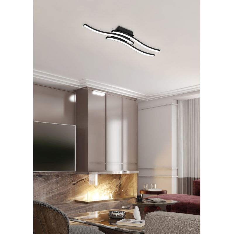 - Route - Matt Black 3 Light LED Ceiling Lamp 3000K Trio-R62473132 - Route - Matt Black 3 Light LED Ceiling Lamp 3000K