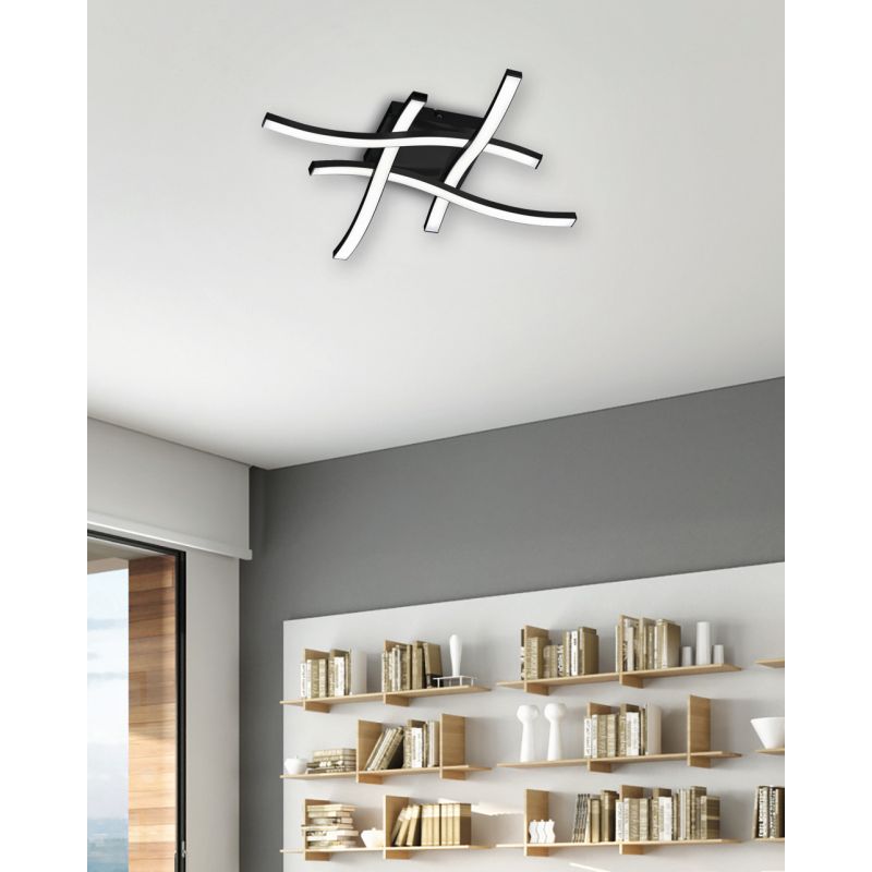 - Route - Matt Black 4 Light LED Ceiling Lamp 3000K Trio-R62474132 - Route - Matt Black 4 Light LED Ceiling Lamp 3000K