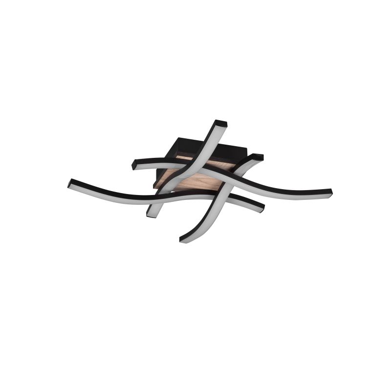 - Route - Black & Wooden 4 Light LED Ceiling Lamp 3000K Trio-R62474135 - Route - Black & Wooden 4 Light LED Ceiling Lamp 3000K