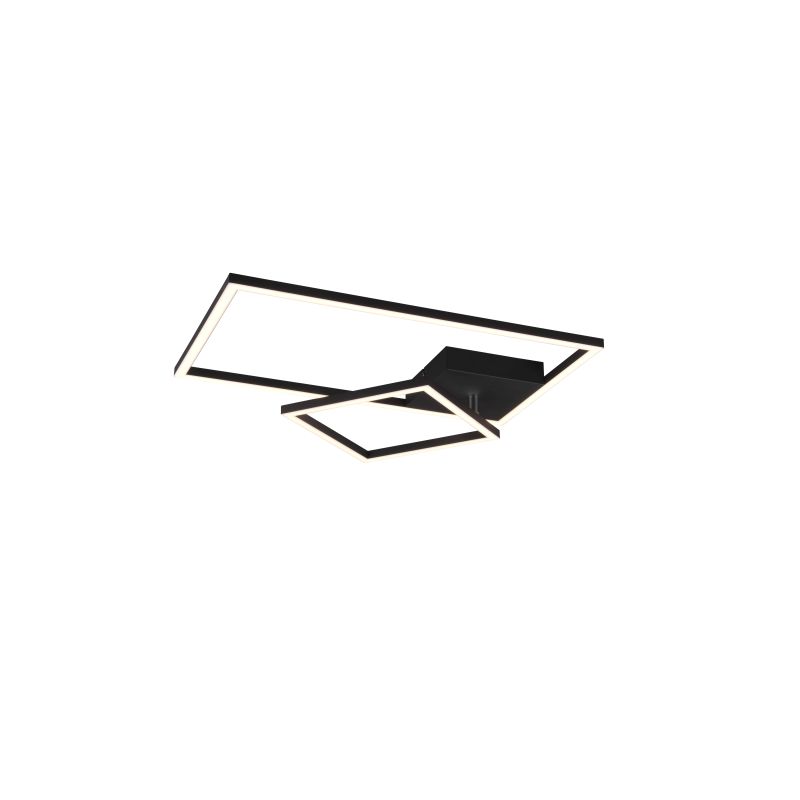 Ceiling Lights - Padella - Matt Black 2 Light Flush 3000K Trio-R62642132 - Padella - Matt Black 2 Light Flush 3000K