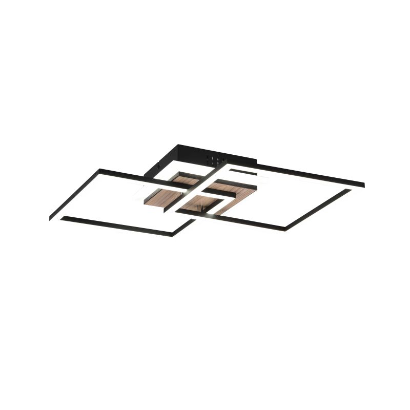 - Giro - Black & Wooden CCT Ceiling Lamp with Remote Control Trio-R62793635 - Giro - Black & Wooden CCT Ceiling Lamp with Remote Control