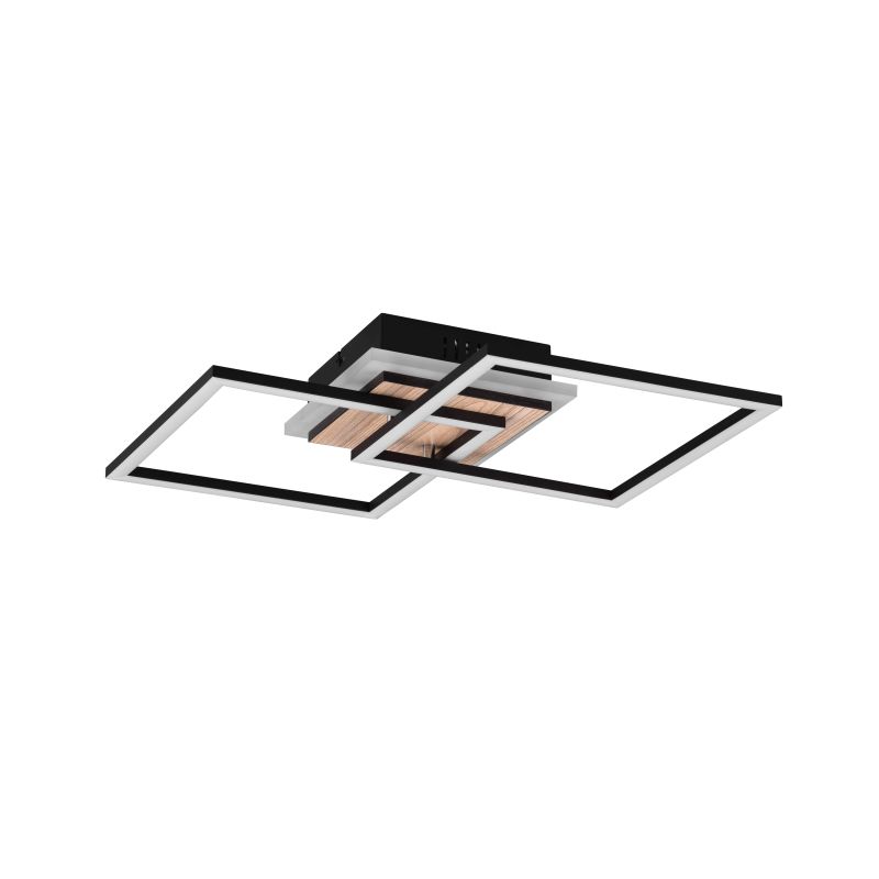 - Giro - Black & Wooden CCT Ceiling Lamp with Remote Control Trio-R62793635 - Giro - Black & Wooden CCT Ceiling Lamp with Remote Control