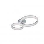 Mova - Chrome 2 Light LED Flush with Clear Ribbed Diffuser