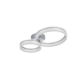 Mova - Chrome 2 Light LED Flush with Clear Ribbed Diffuser