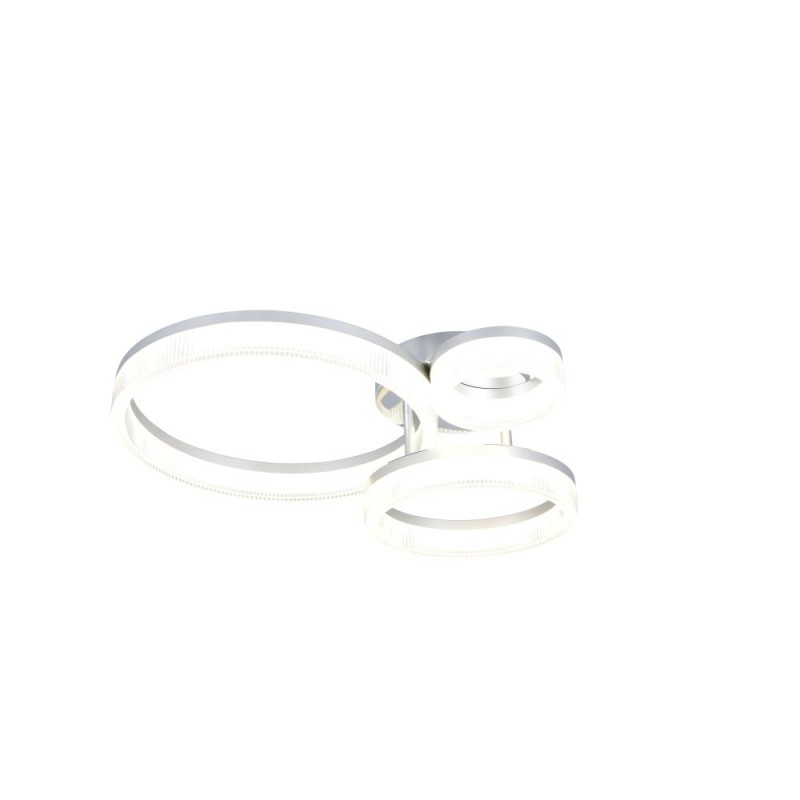 Trio-R63293106 - Mova - Chrome 3 Light LED Flush with Clear Ribbed Diffuser