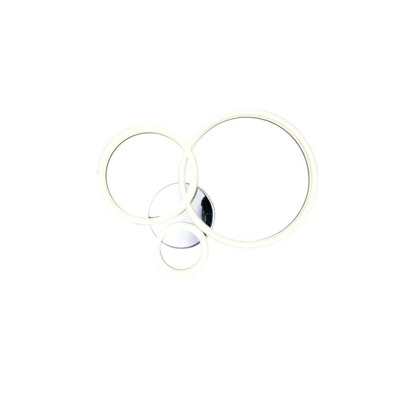 Trio-R63293106 - Mova - Chrome 3 Light LED Flush with Clear Ribbed Diffuser