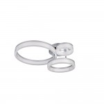 Mova - Chrome 3 Light LED Flush with Clear Ribbed Diffuser