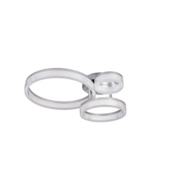 Mova - Chrome 3 Light LED Flush with Clear Ribbed Diffuser