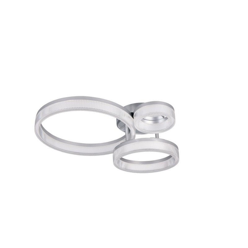 Trio-R63293106 - Mova - Chrome 3 Light LED Flush with Clear Ribbed Diffuser