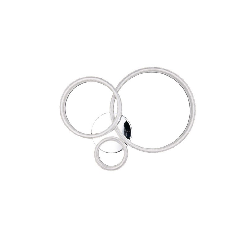 Trio-R63293106 - Mova - Chrome 3 Light LED Flush with Clear Ribbed Diffuser