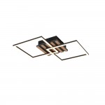 Zaro - Wooden & Black 2 Light LED Flush