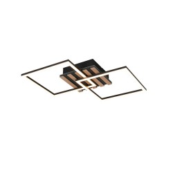Zaro - Wooden & Black 2 Light LED Flush