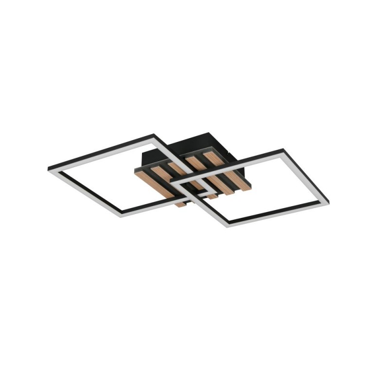 Trio-R63402132 - Zaro - Wooden & Black 2 Light LED Flush