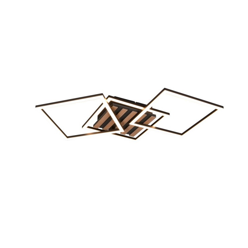 Trio-R63403132 - Zaro - Wooden & Black 3 Light LED Flush