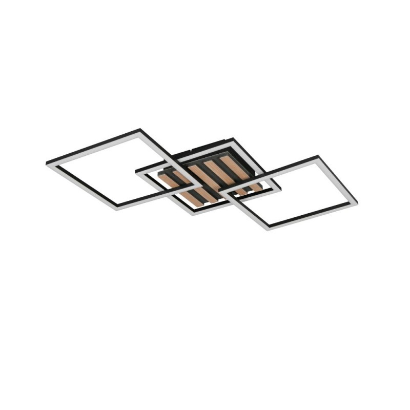 Trio-R63403132 - Zaro - Wooden & Black 3 Light LED Flush