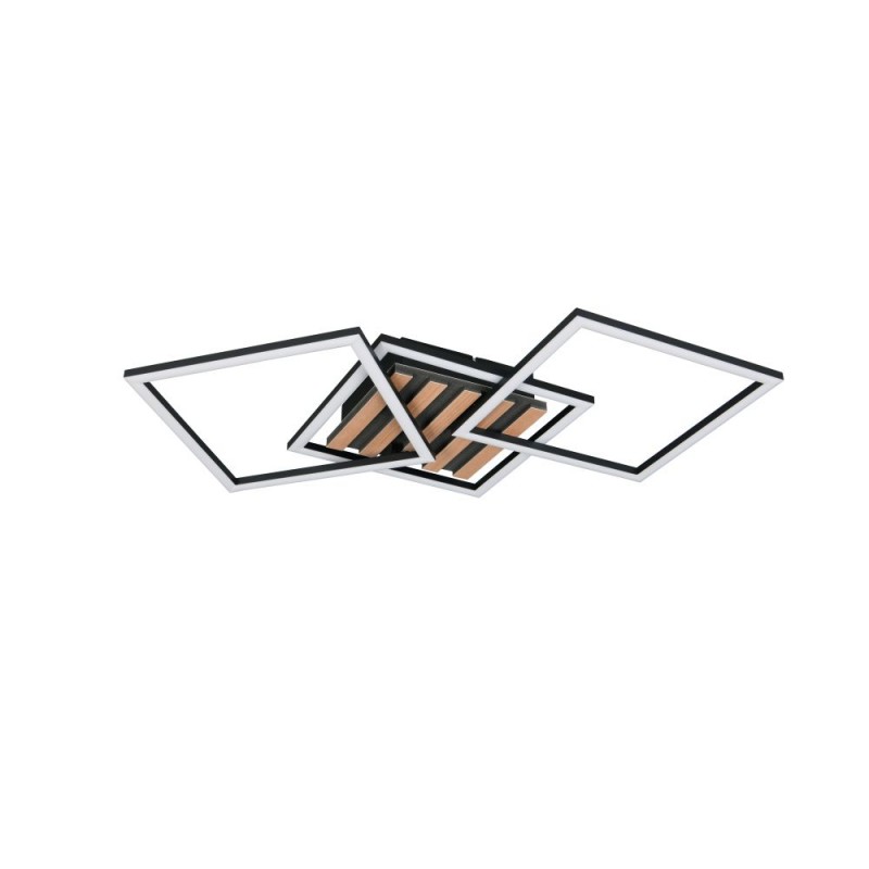 Trio-R63403132 - Zaro - Wooden & Black 3 Light LED Flush