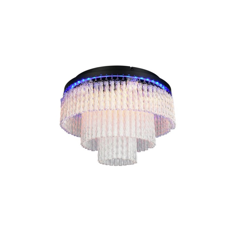 Trio-R63441032 - Vono - Black RGB Flush with Clear Twisted Glass Rods
