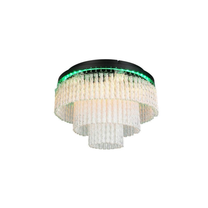 Trio-R63441032 - Vono - Black RGB Flush with Clear Twisted Glass Rods