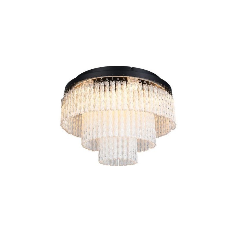 Trio-R63441032 - Vono - Black RGB Flush with Clear Twisted Glass Rods