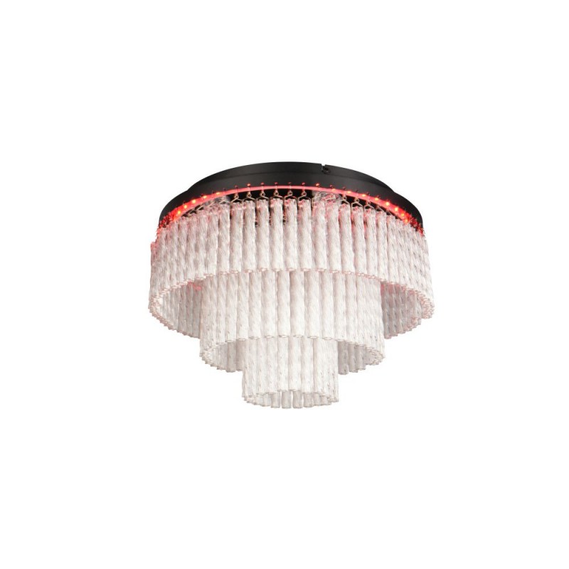 Trio-R63441032 - Vono - Black RGB Flush with Clear Twisted Glass Rods