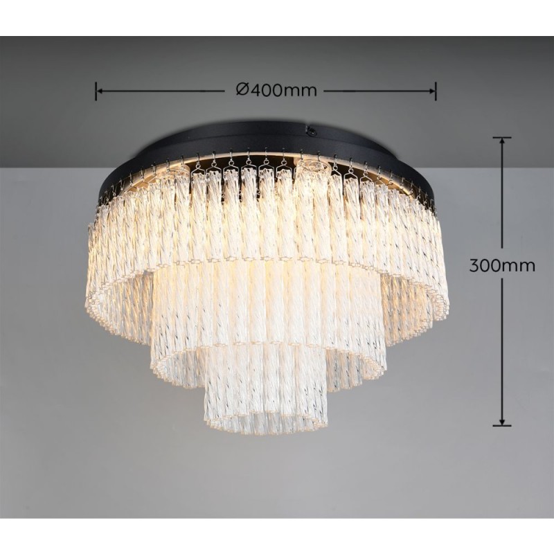 Trio-R63441032 - Vono - Black RGB Flush with Clear Twisted Glass Rods