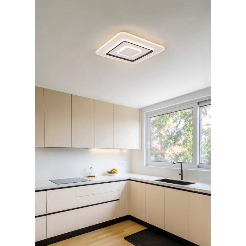 - Jora - Matt White & Black CCT Ceiling Lamp with Remote Control Ø 60 cm Trio-R64293931 - Jora - Matt White & Black CCT Ceiling Lamp with Remote Control Ø 60 cm