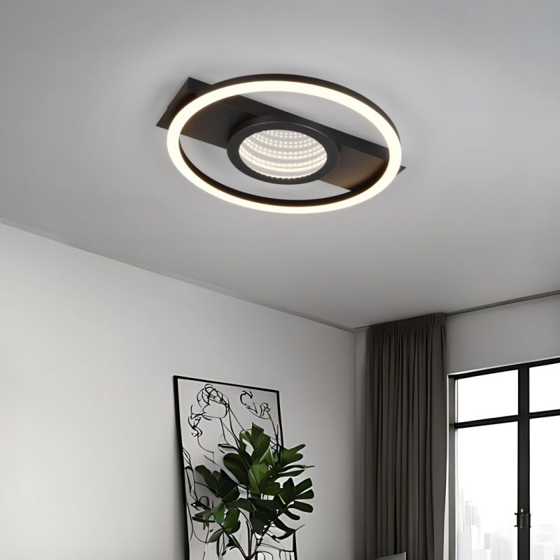 Trio-R64801132 - Wheeler - Matt Black LED Ceiling Lamp 3000K