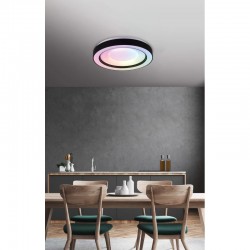 Arco - White & Black RGBW Flush with Remote Control Ø 49 cm Arco - White & Black RGBW Flush with Remote Control Ø 49 cm