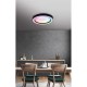 Trio-R65091032 - Arco - White & Black RGBW Flush with Remote Control Ø 49 cm