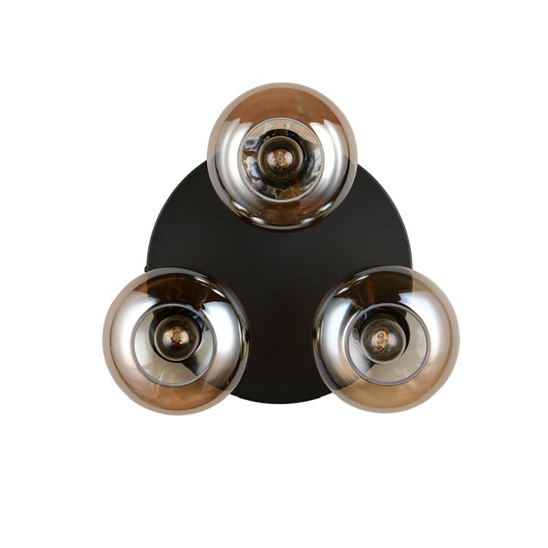 - Divina - Black 3 Light Ceiling Lamp with Amber Glasses Trio-R66643013 - Divina - Black 3 Light Ceiling Lamp with Amber Glasses