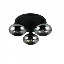 Divina - Black 3 Light Ceiling Lamp with Smoked Glasses