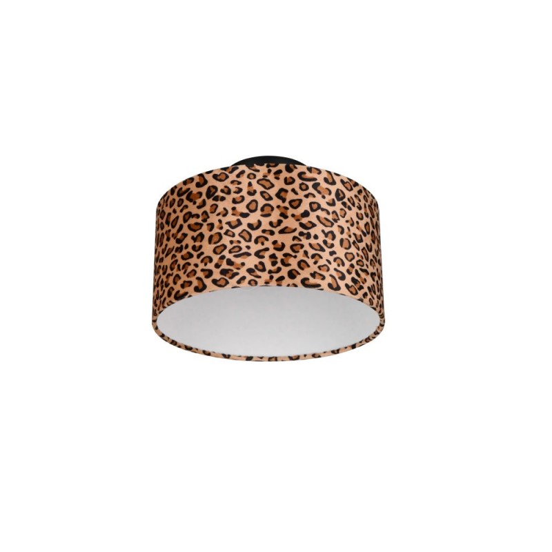 Trio-R66742032 - Pardina - Black 2 Light Semi Flush with Leopard Shade