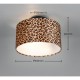 Trio-R66742032 - Pardina - Black 2 Light Semi Flush with Leopard Shade