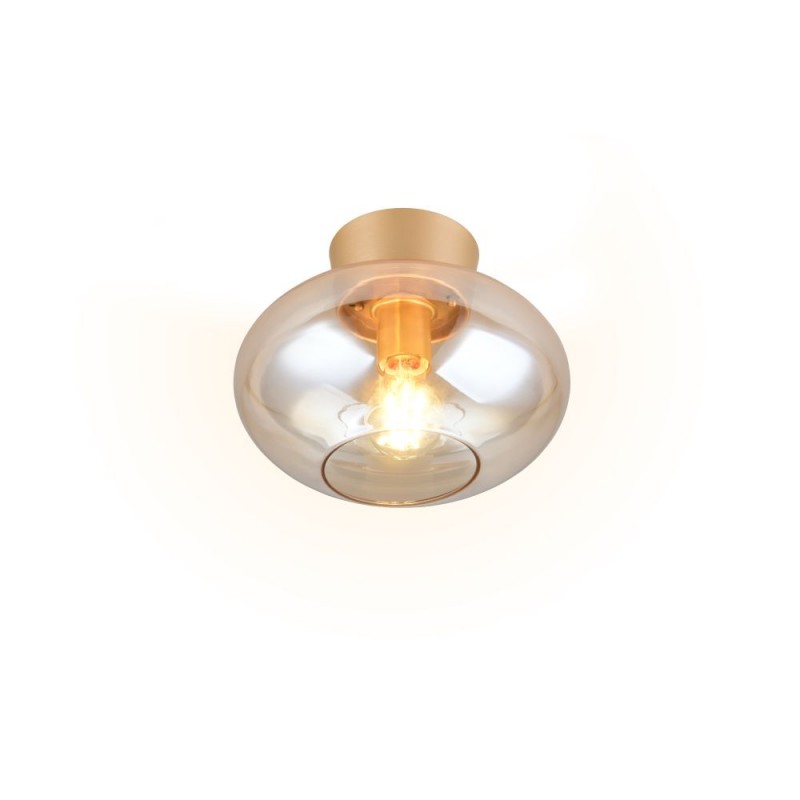 Trio-R66831013 - Sidera - Matt Gold Flush with Amber Glass