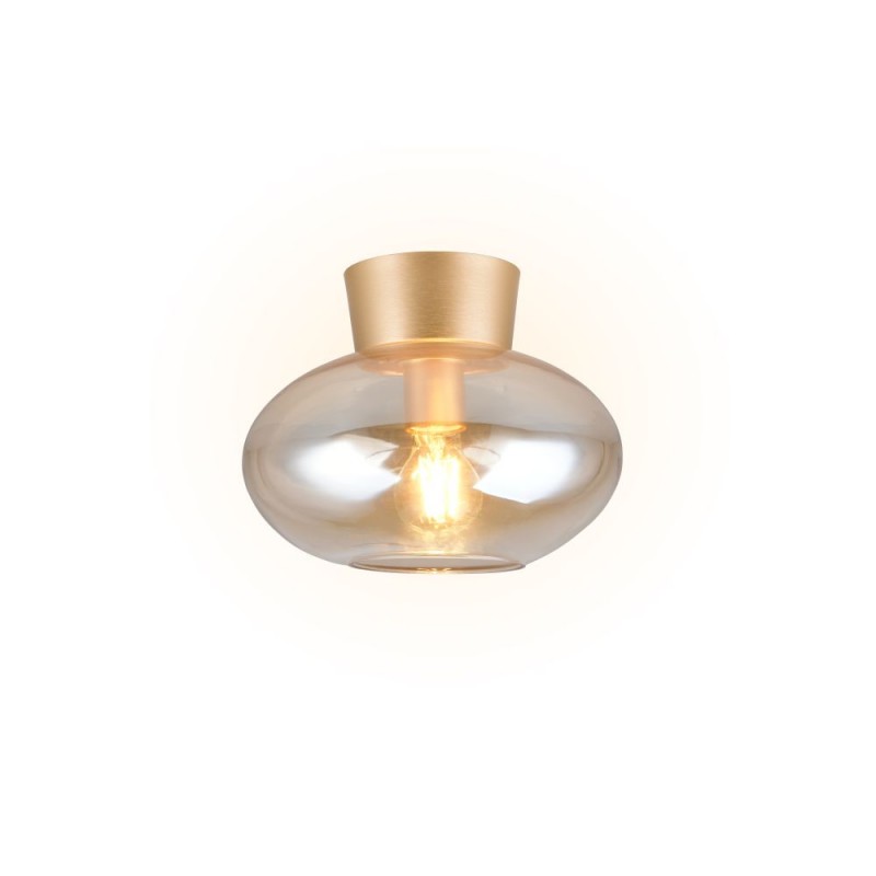 Trio-R66831013 - Sidera - Matt Gold Flush with Amber Glass