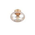 Sidera - Matt Gold Flush with Amber Glass