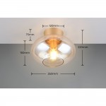 Sidera - Matt Gold Flush with Amber Glass