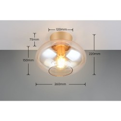 Sidera - Matt Gold Flush with Amber Glass