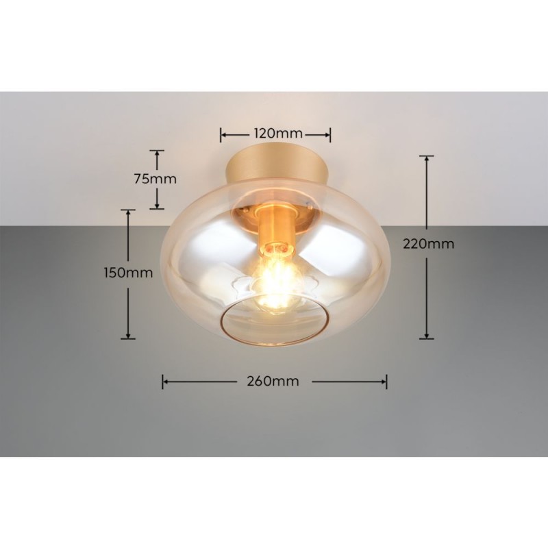 Trio-R66831013 - Sidera - Matt Gold Flush with Amber Glass