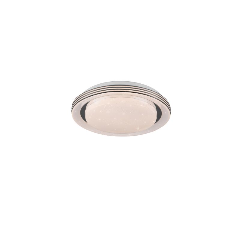 Trio-R67042800 - Atria - Starlight White & Chrome CCT Flush with Remote Control Ø 27 cm