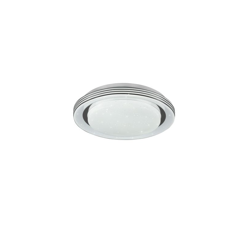 Trio-R67042800 - Atria - Starlight White & Chrome CCT Flush with Remote Control Ø 27 cm