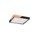 Trio-R67191132 - Meta - Matt Black & Wooden Square LED Ceiling Lamp