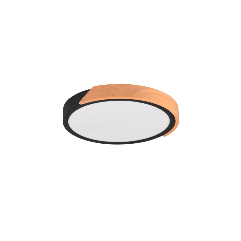 Trio-R67201132 - Jano - Matt Black & Wooden LED Ceiling Lamp