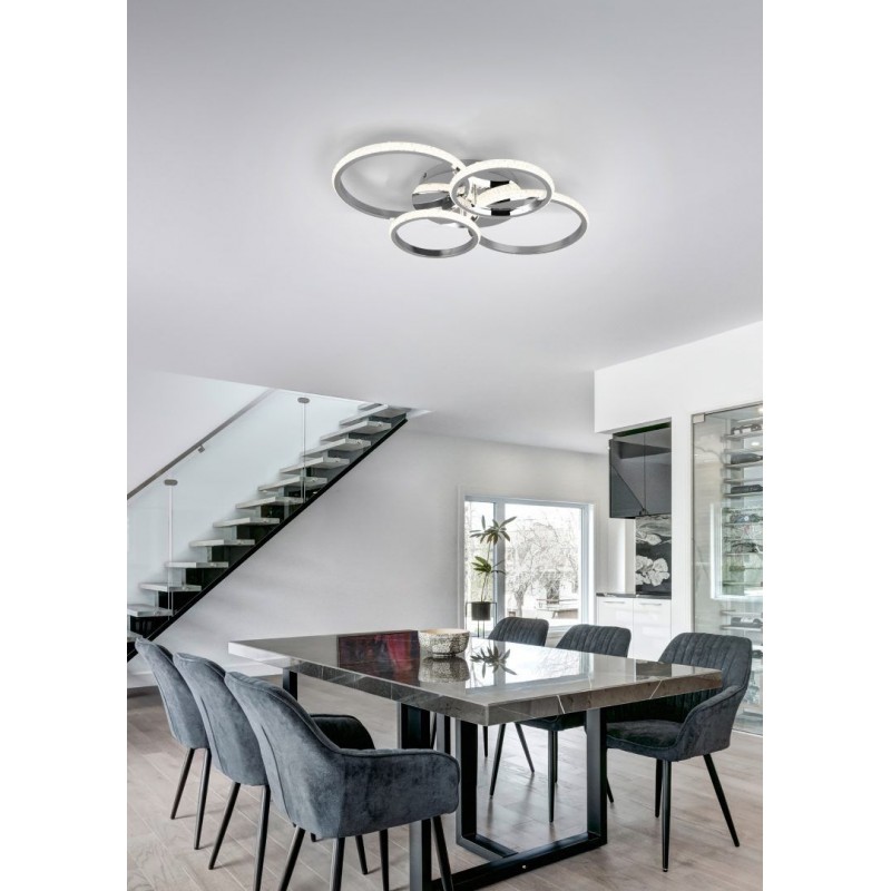 - Cires - Chrome 4 Light LED Ceiling Lamp with Crystal 4000K Trio-R67364106 - Cires - Chrome 4 Light LED Ceiling Lamp with Crystal 4000K