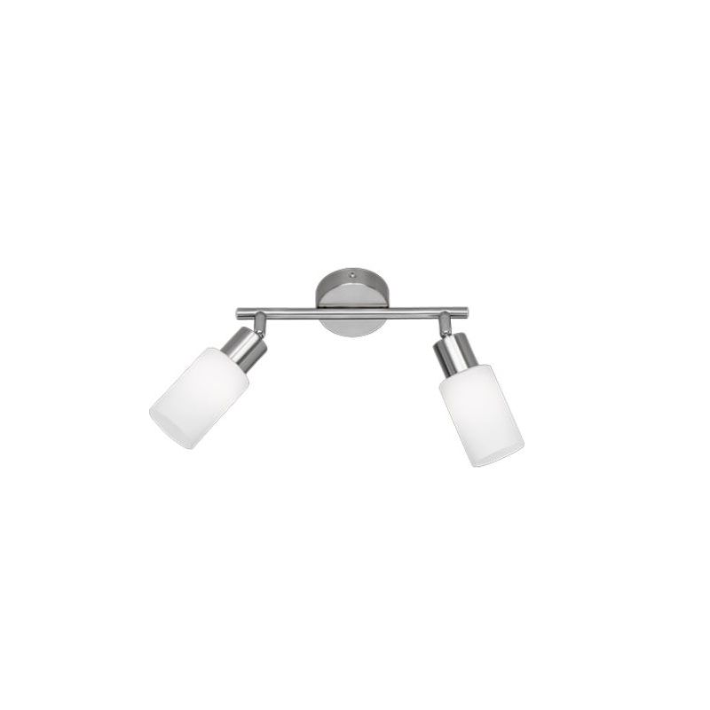 - Mars - Matt Nickel 2 Spotlights with White Glass Trio-R80012007 - Mars - Matt Nickel 2 Spotlights with White Glass