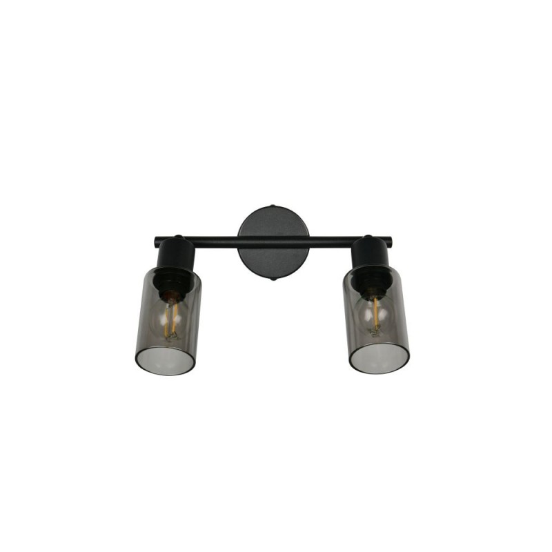 Trio-R80012032 - Mars - Matt Black 2 Spotlights with Smoked Glass