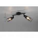 Mars - Matt Black 2 Spotlights with Smoked Glass