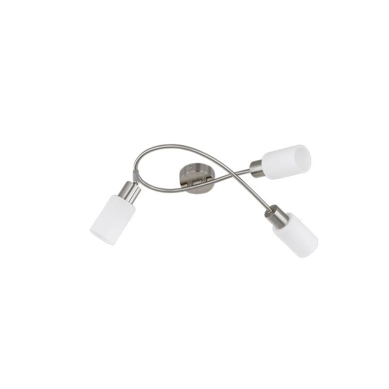 - Mars - Matt Nickel 3 Spotlights with White Glass Trio-R80013907 - Mars - Matt Nickel 3 Spotlights with White Glass