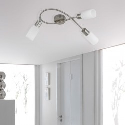 Mars - Matt Nickel 3 Spotlights with White Glass Mars - Matt Nickel 3 Spotlights with White Glass