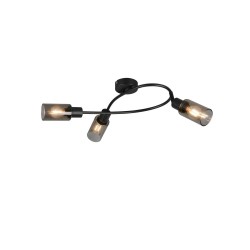 Mars - Matt Black 3 Spotlights with Smoked Glass